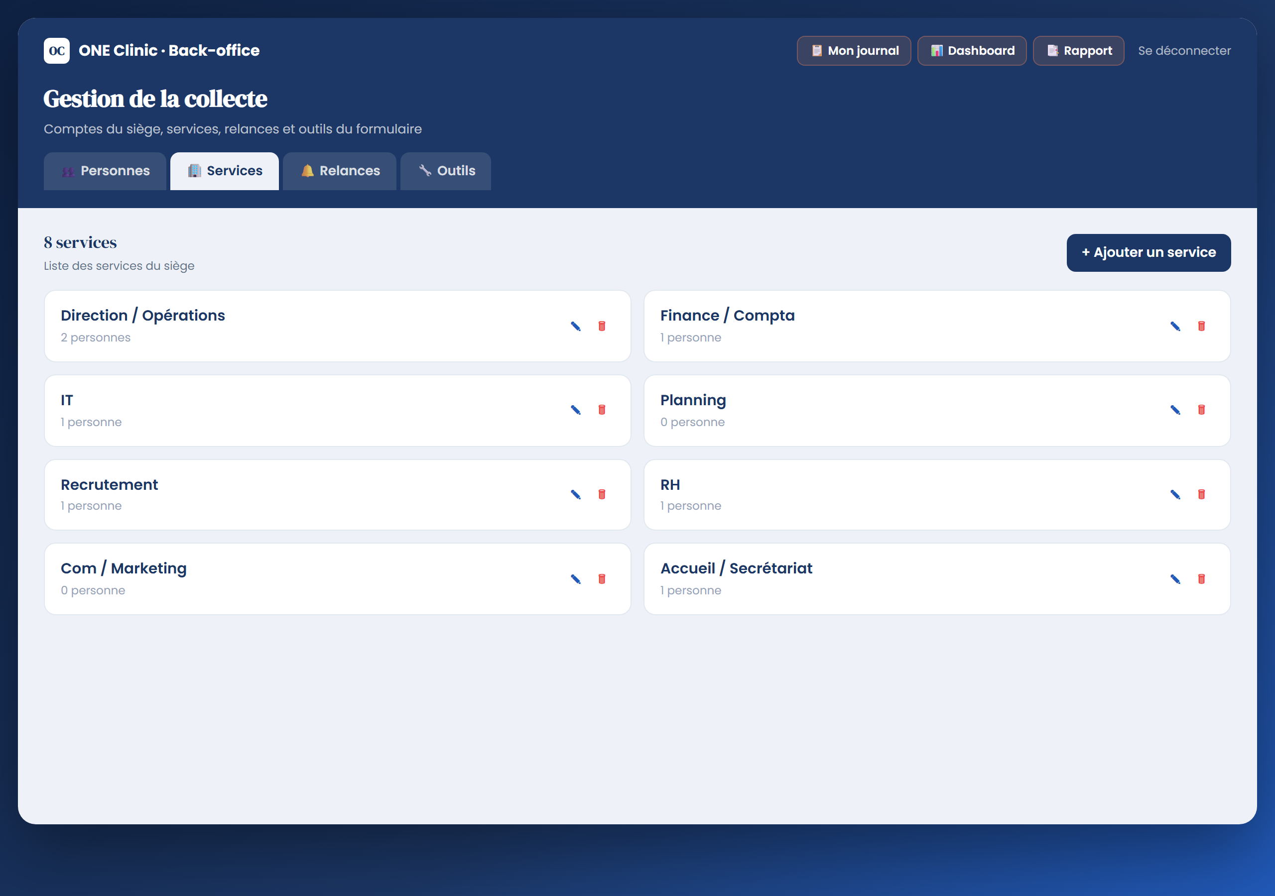 Back-office — Services